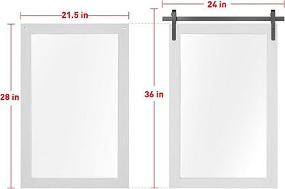PAIHOME White Farmhouse Wood Framed Rustic Square Mirror