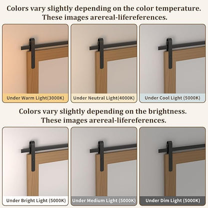 PAIHOME Brown Farmhouse Barn Door Style Wall Mirror