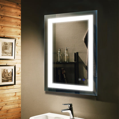 DECOTU Aluminum Frame LED Vanity Mirror, Wall-Mounted Setup in Bathroom Space
