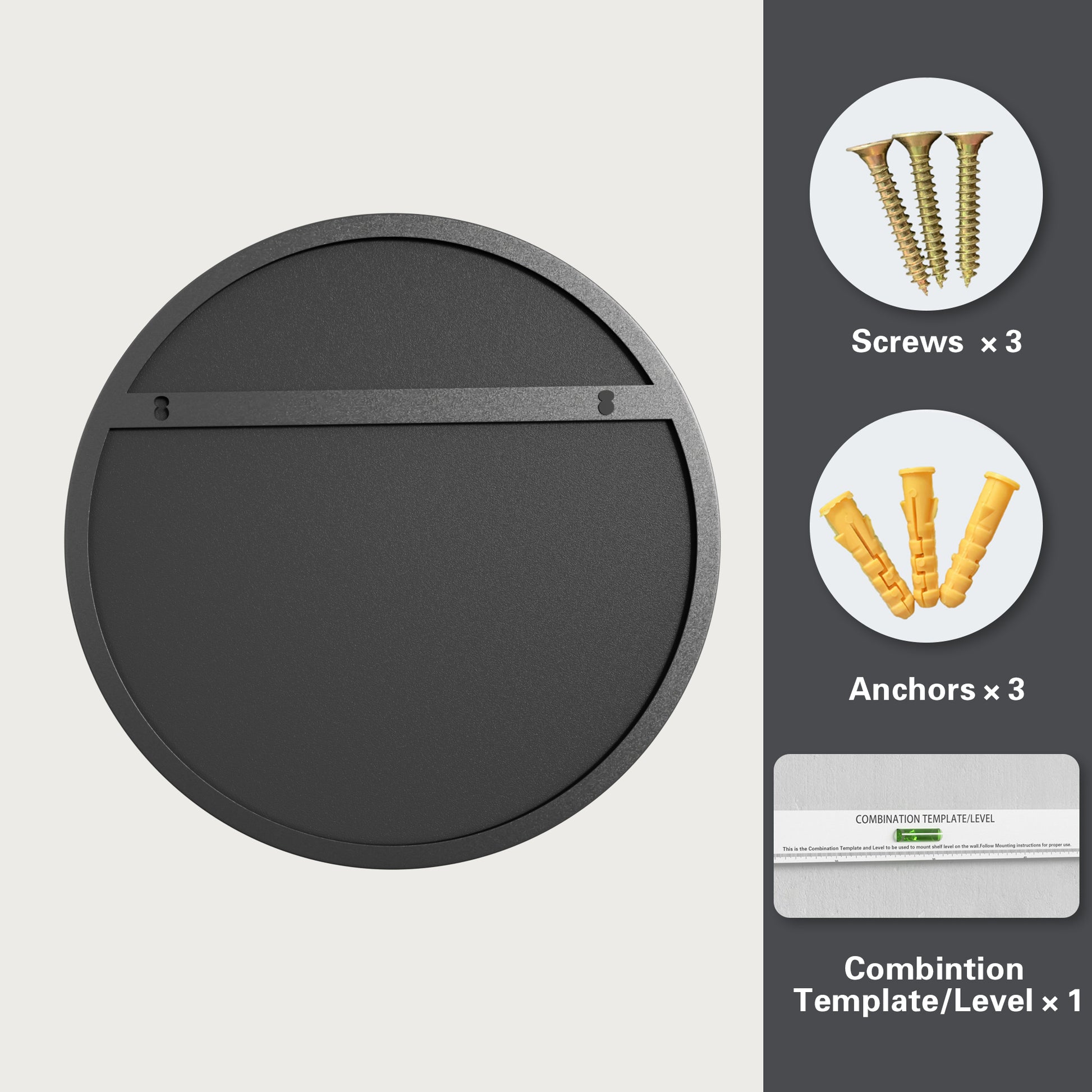 DECOTU Black Iron Frame Round Wall Mirror, Iron Frame with Reinforced Backboard & Stability, Wall-Mounted for Diverse Indoor Spaces 