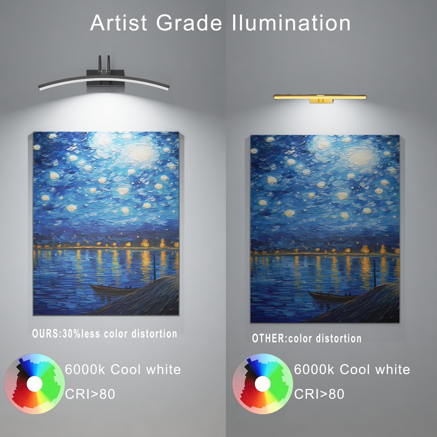 DECOTU Black Wall Sconce - Reduces Color Distortion, Ideal for Highlighting Wall Art & Precision Lighting