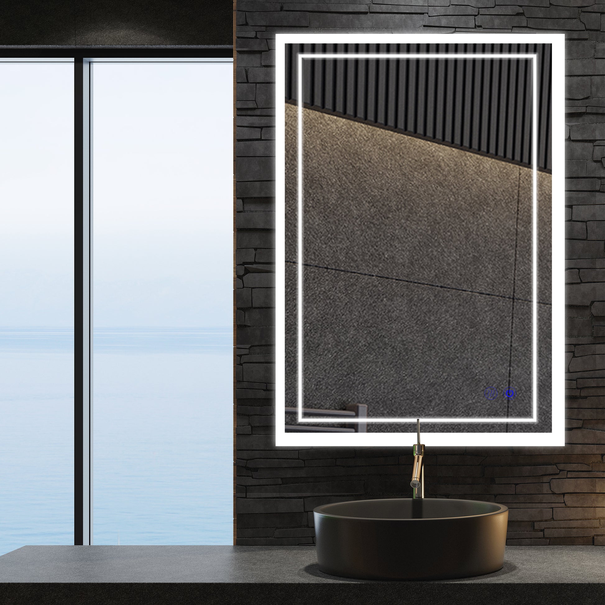 DECOTU Double Strip LED Vanity Mirror Wall-Mounted Above Bathroom Vanity, IP44 Waterproof & Anti-Fog for Daily Grooming​