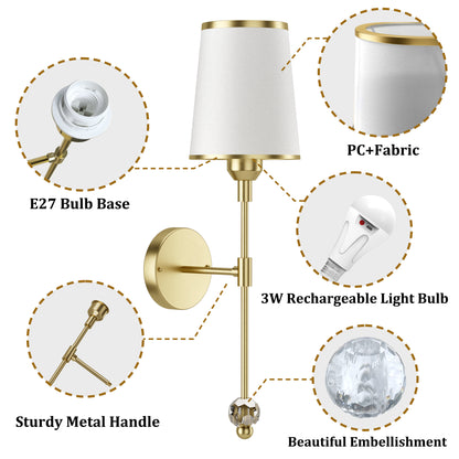Detalis of DECOTU Gold 60 Inch Round Wall Sconce Set with Adjustable Color Temperature - Ideal for Living Room & Bedroom