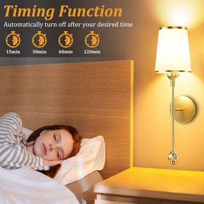 Timing_Function of DECOTU Gold 60 Inch Round Wall Sconce Set - Ideal for Living Room & Bedroom