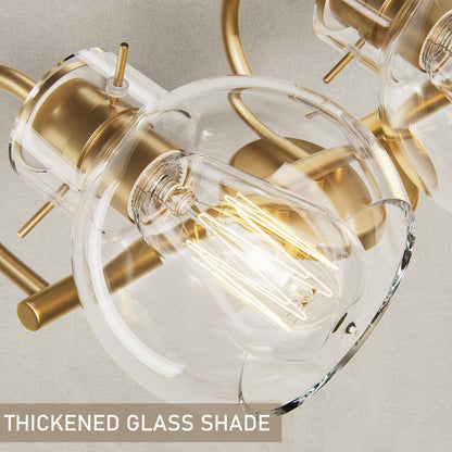 Closeup Detail of DECOTU Gold Gourd Vanity Light Glass Shade