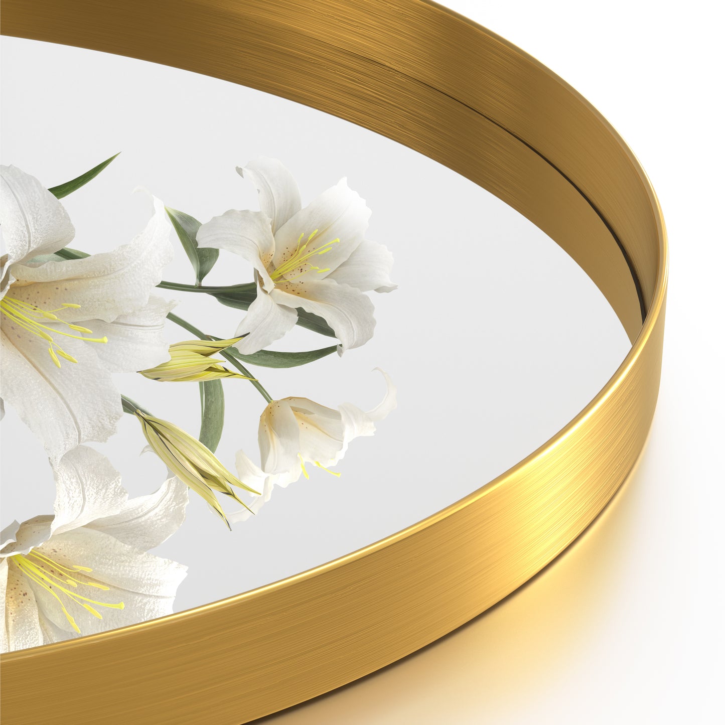 Closeup Detail of DECOTU Gold Stainless Steel Frame Oval Wall Mirror, Premium Material & Modern Elegant Decor