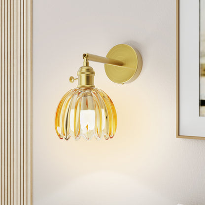 DECOTU Modern Gold Tulip Shade RGB Wall Sconce, RGB Color-Shifting & Heat-Resistant Socket, Wall-Mounted for Home Decor