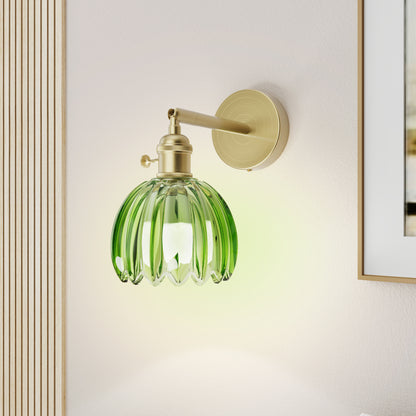 DECOTU Modern Green Tulip Shade RGB Wall Sconce, RGB Color-Shifting & Heat-Resistant Socket, Wall-Mounted for Home Decor