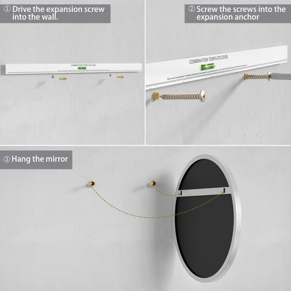 Installation Guide of DECOTU Silver Iron Frame Round Wall Mirror, Premium Material & Modern Elegant Decor