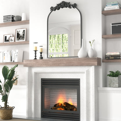 DECOTU Vintage Arched Black Antique Wall Mirror, Setup in Home Space