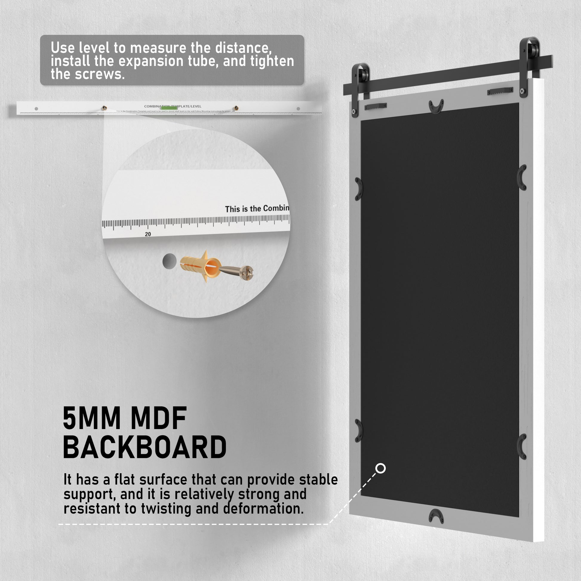  Installation Guide of DECOTU White Wood Rectangular Wall Mirror