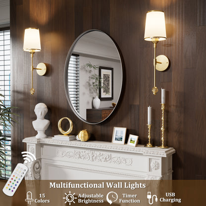 Multiple_Functions of DECTOU Gold 60 Inch Round Wall Sconce Set - Ideal for Living Room & Bedroom