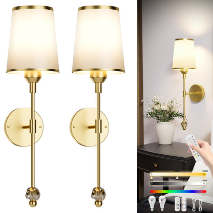DECTOU Gold 60 Inch Round Wall Sconce Set with Adjustable Color Temperature - Ideal for Living Room & Bedroom