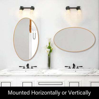 Mounted Methods of DECTOU Gold Iron Frame Oval Wall Mirror, Premium Material & Modern Elegant Decor