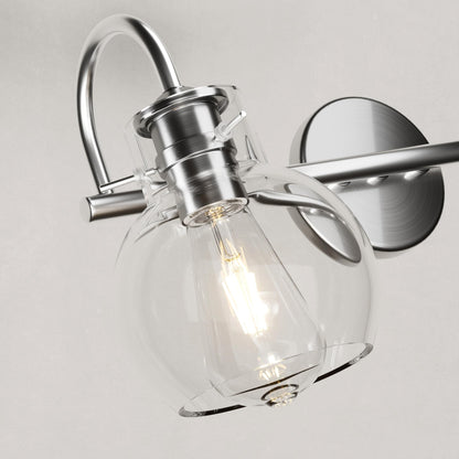 Closeup Detail of DECTOU Silver Gourd Vanity Light Glass Shade
